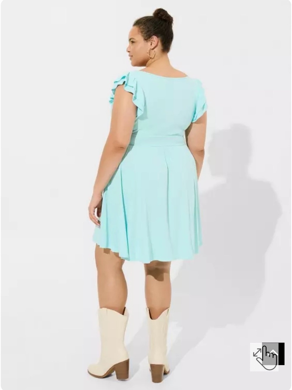 Torrid Mini Rib Knit Ruffle Skater Dress size 6 🩵 - Picture 2 of 6
